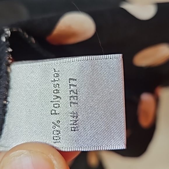 Lauren Conrad, Polka dot mini dress, Ruffles, Black and Peach, Sz 12 - Picture 8 of 10